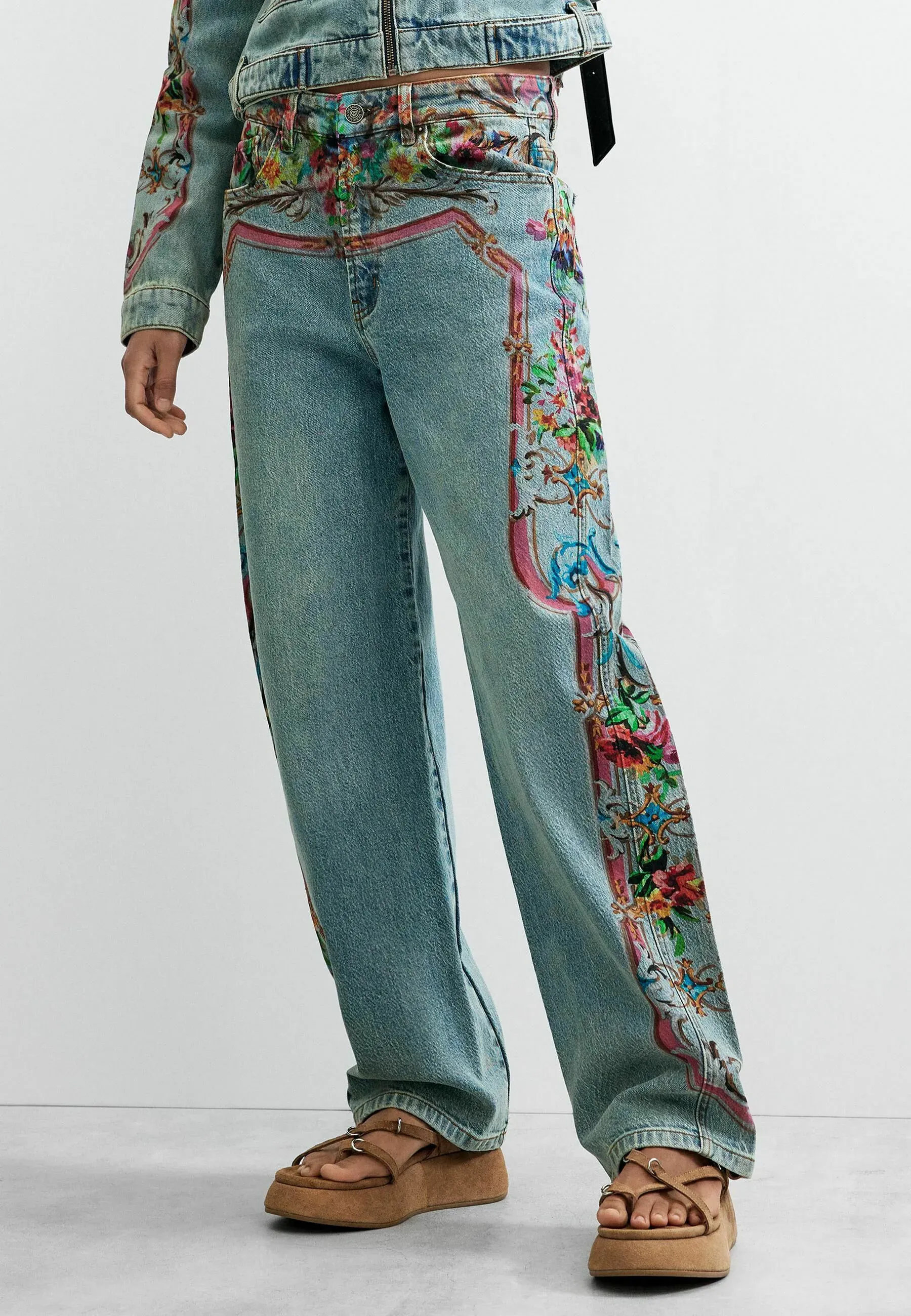 Desigual Jeans Baggy Gris