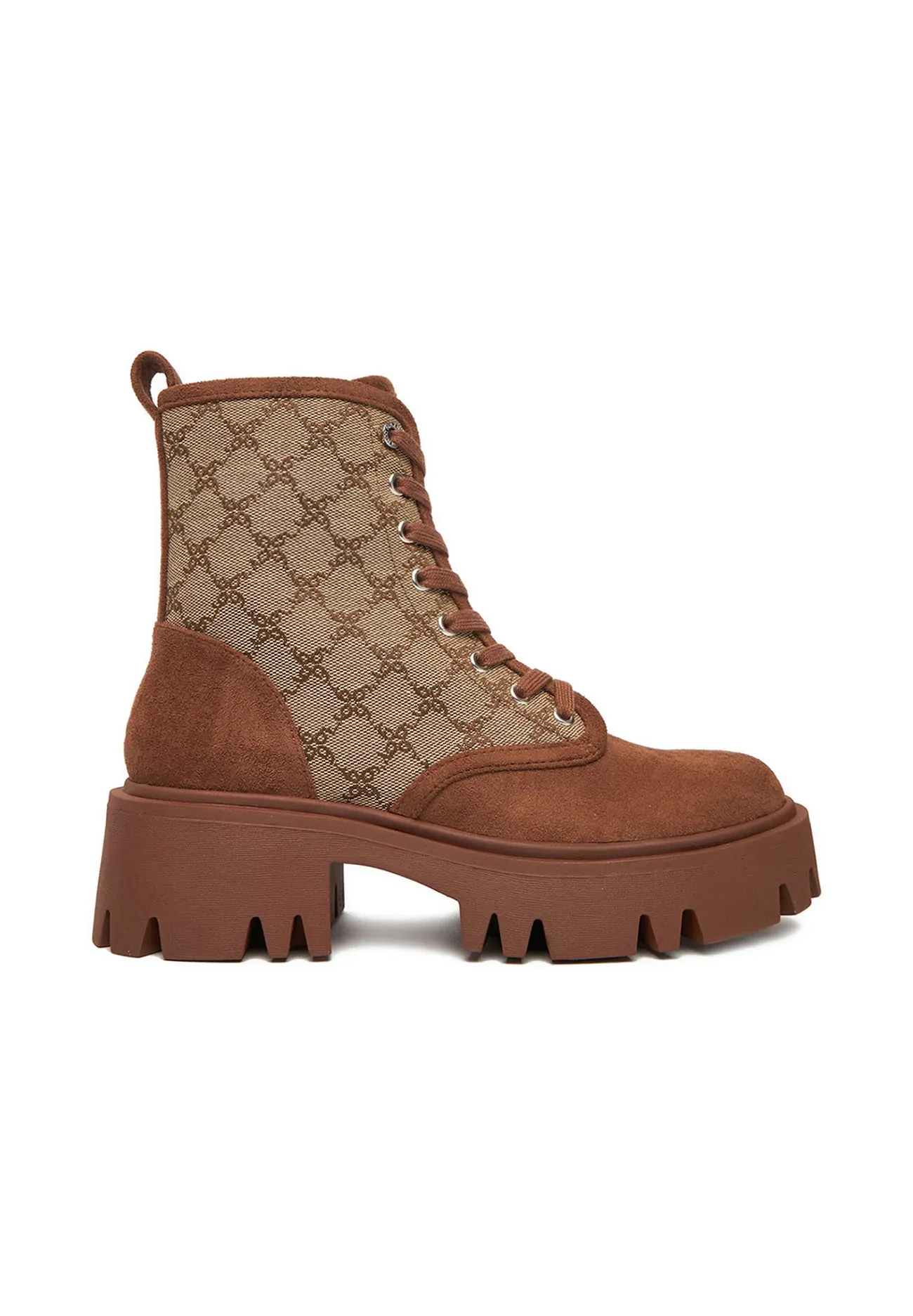 Nine West Bottes Femme Beige Ceo Malak 01 Stivaletti Stringati Beige