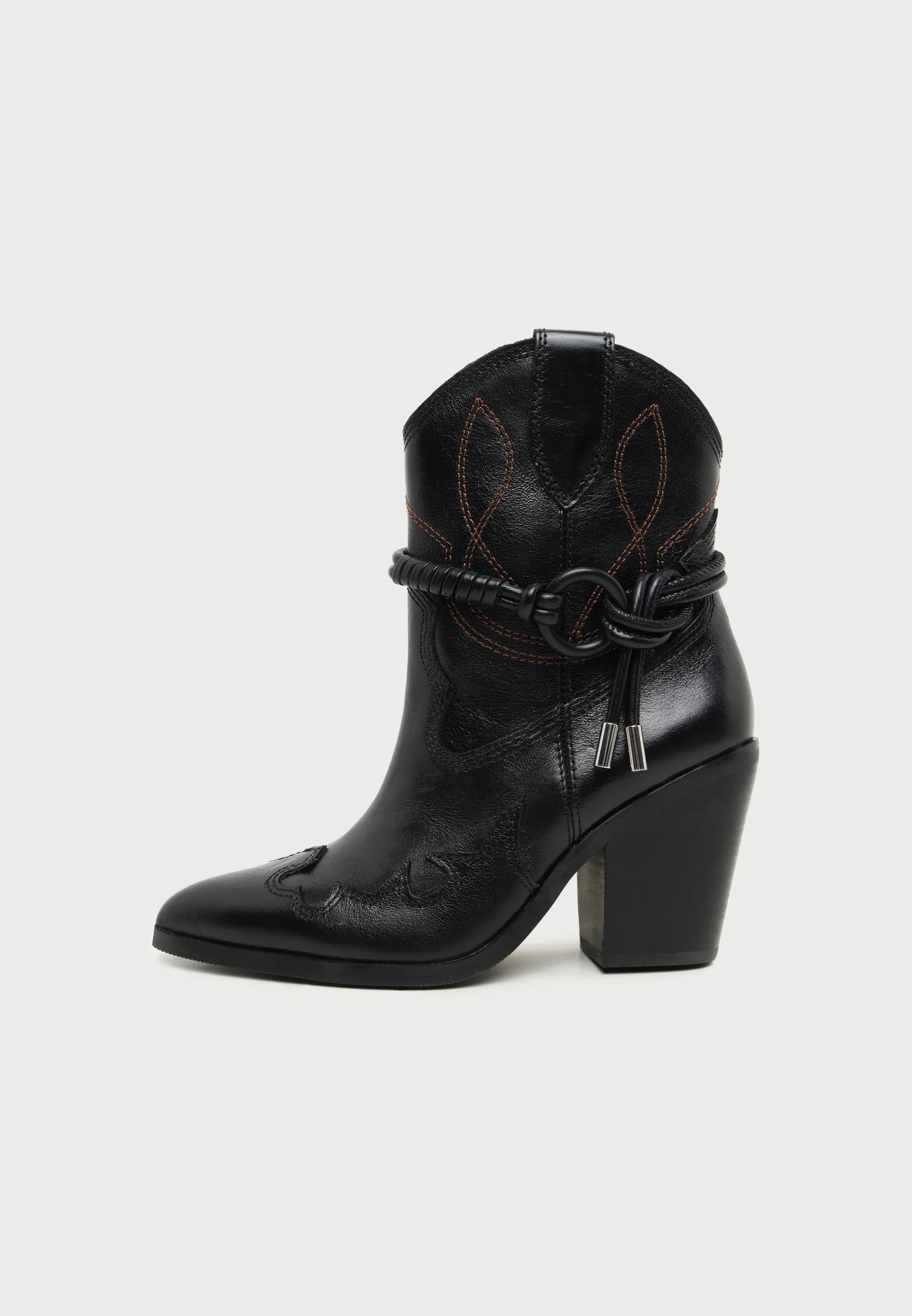 Aldo Nuwestern Flex Bottes Western Motard en Cuir Noir
