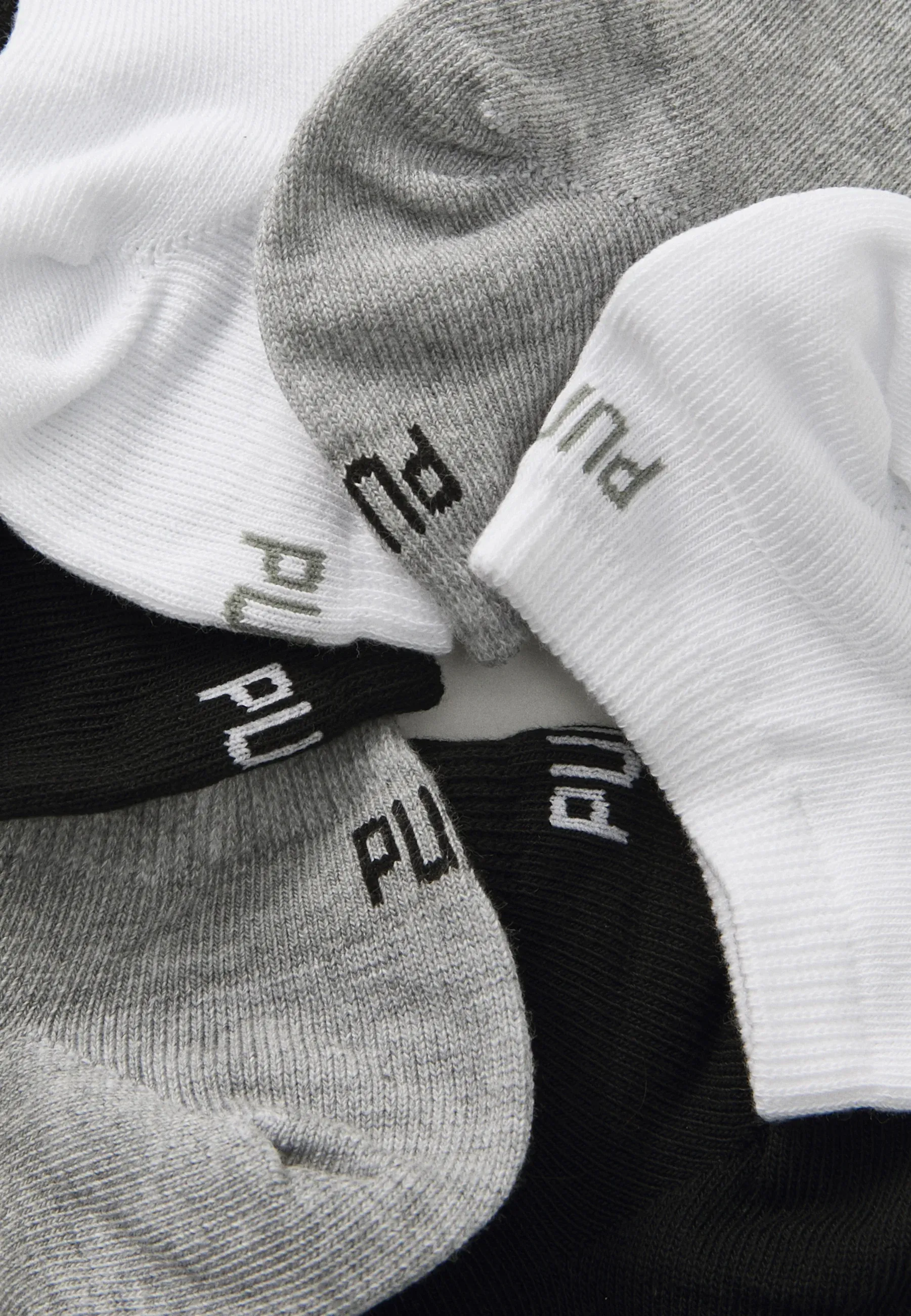 Chaussettes Puma Sneaker Plain Unisexe 6 Pièces Gris Blanc Noir