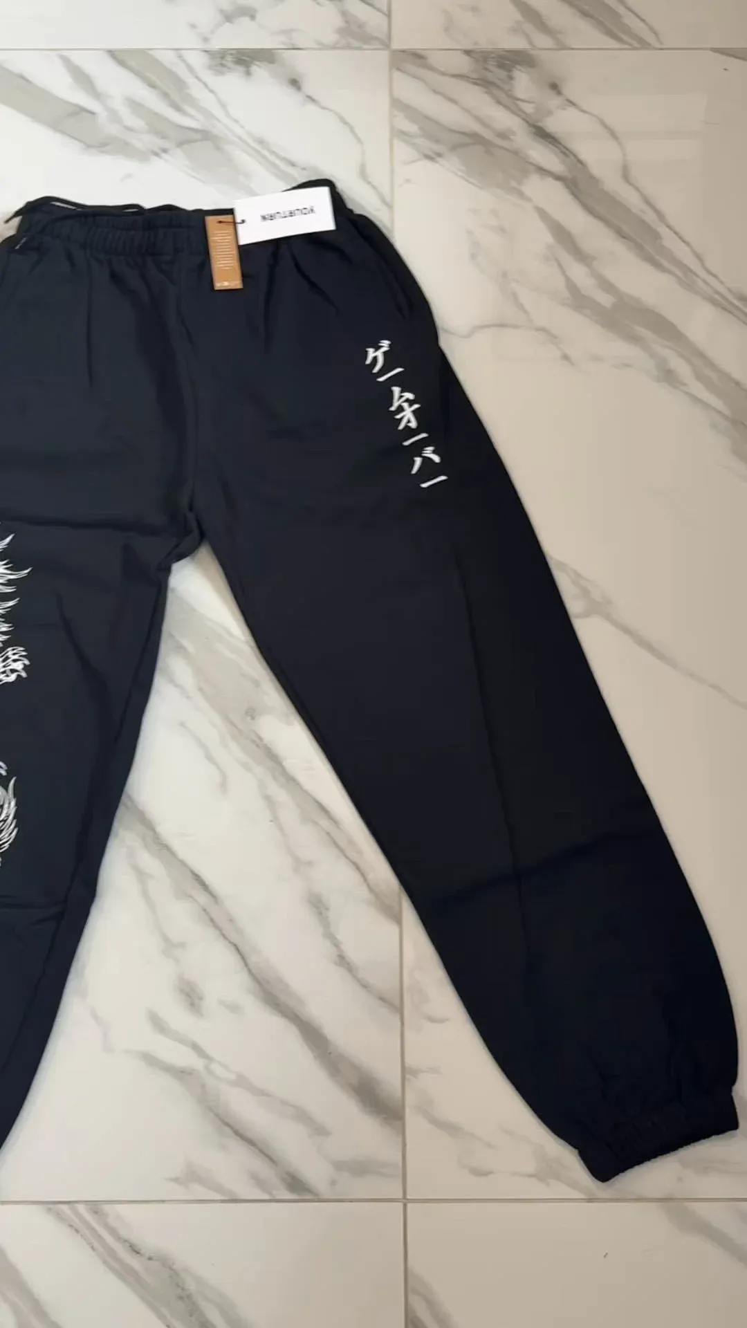 Yourturn Pantalons de sport unisexe Noir