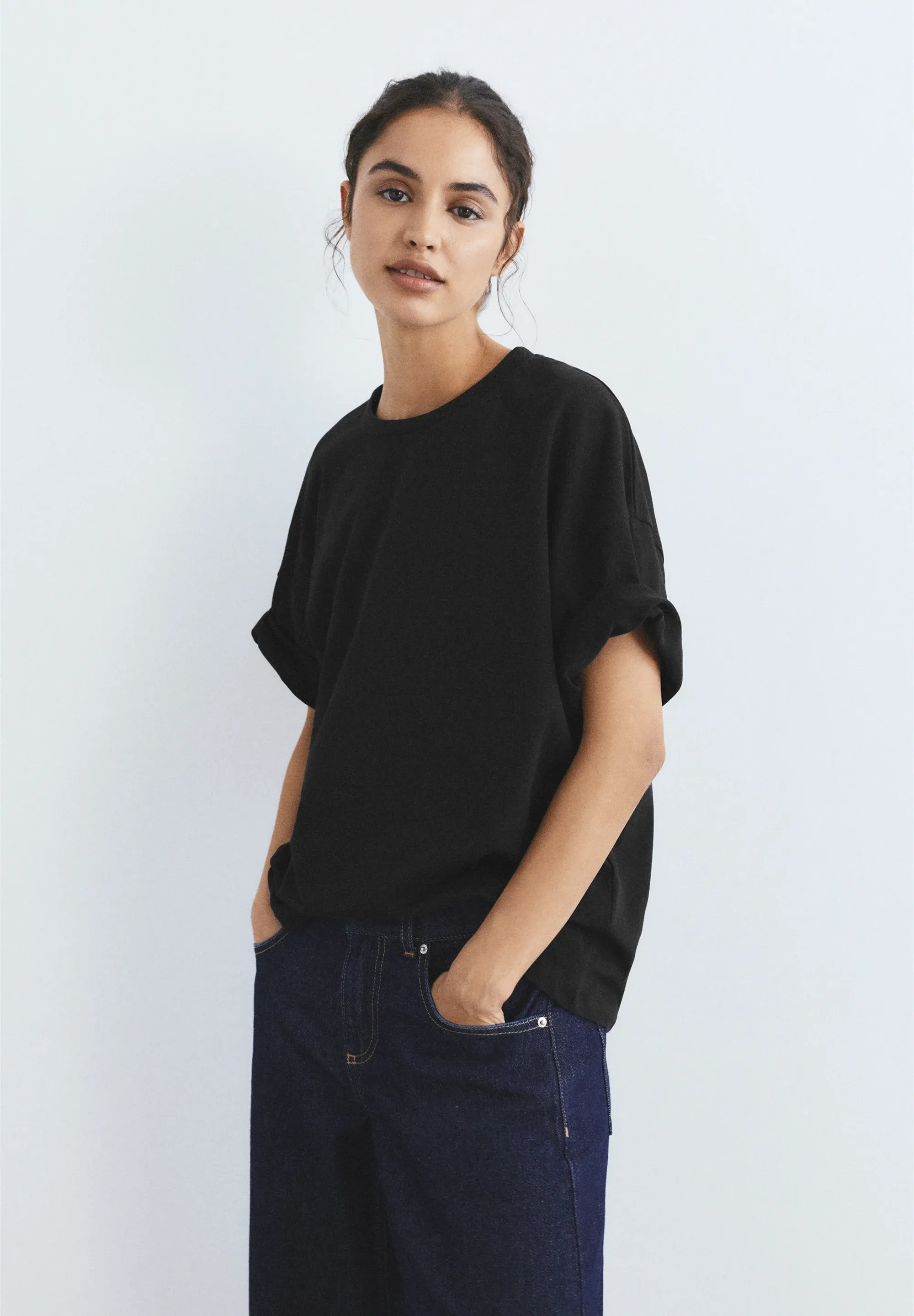 Pullandbear T Shirt Basic Noir