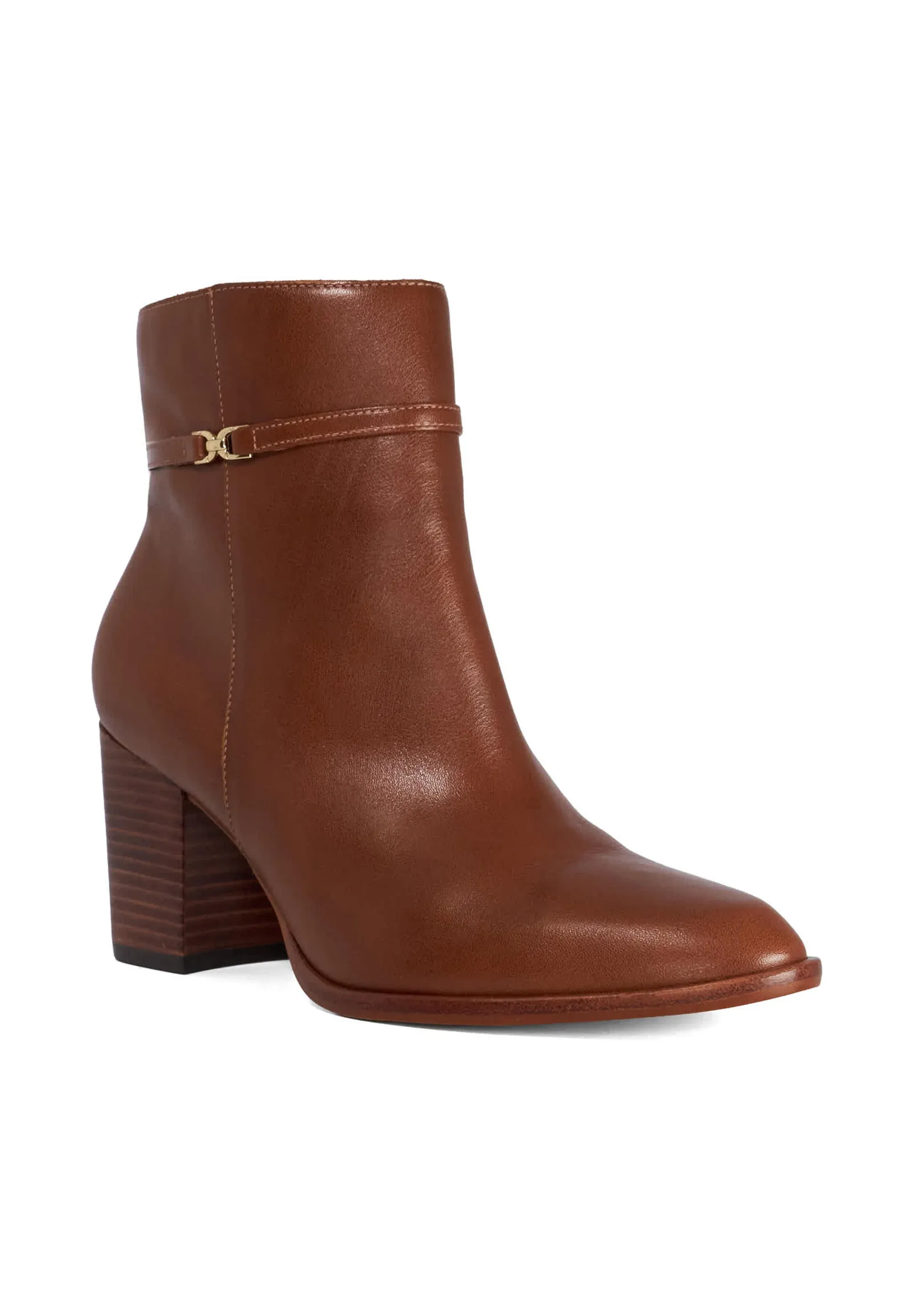 Dune London Bottes Chelsea à talon haut à semelle crantée pour femmes Pagety - Tronchetti - cuir taupe