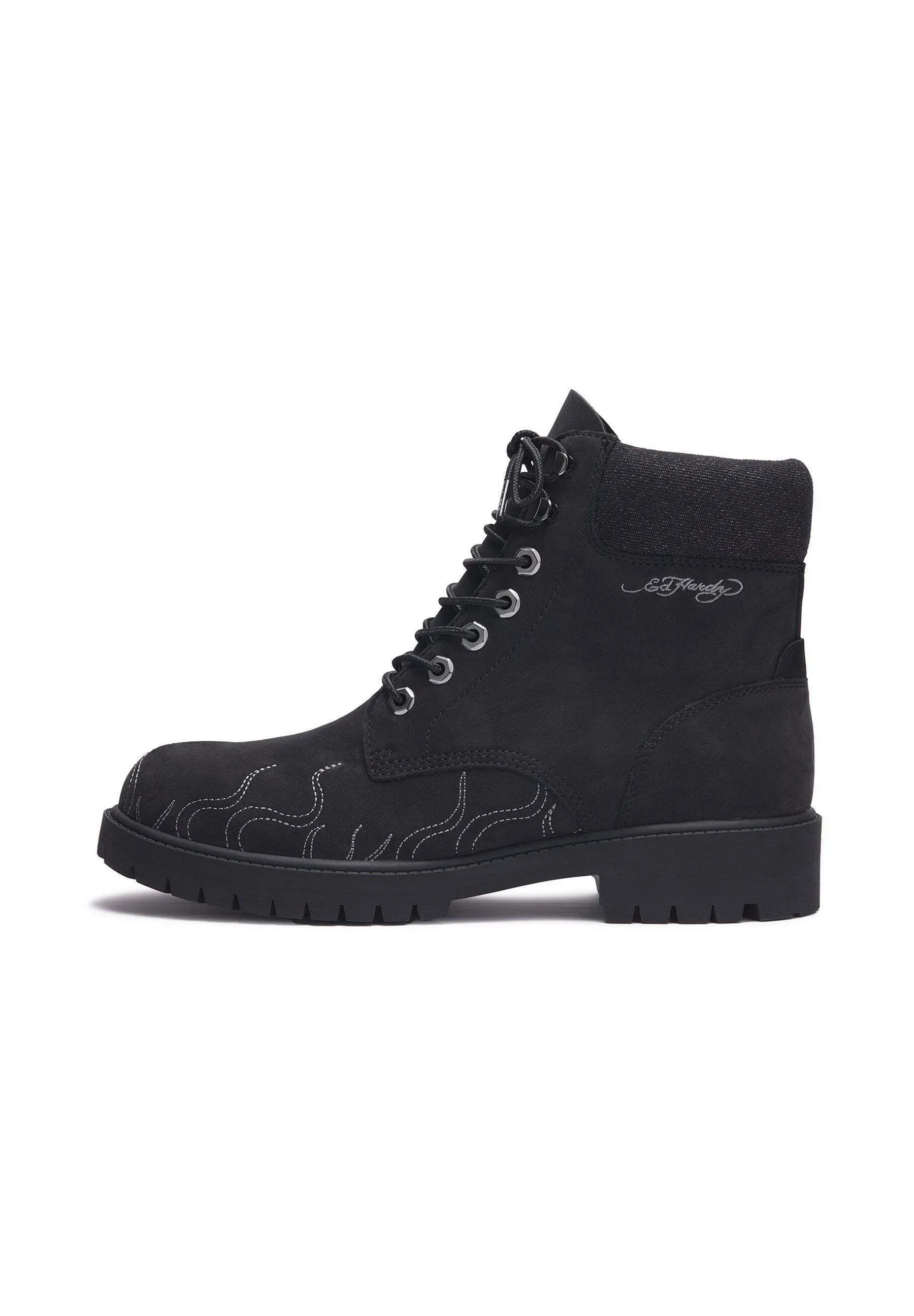Bottes à lacets Ed Hardy à imprimé noir
