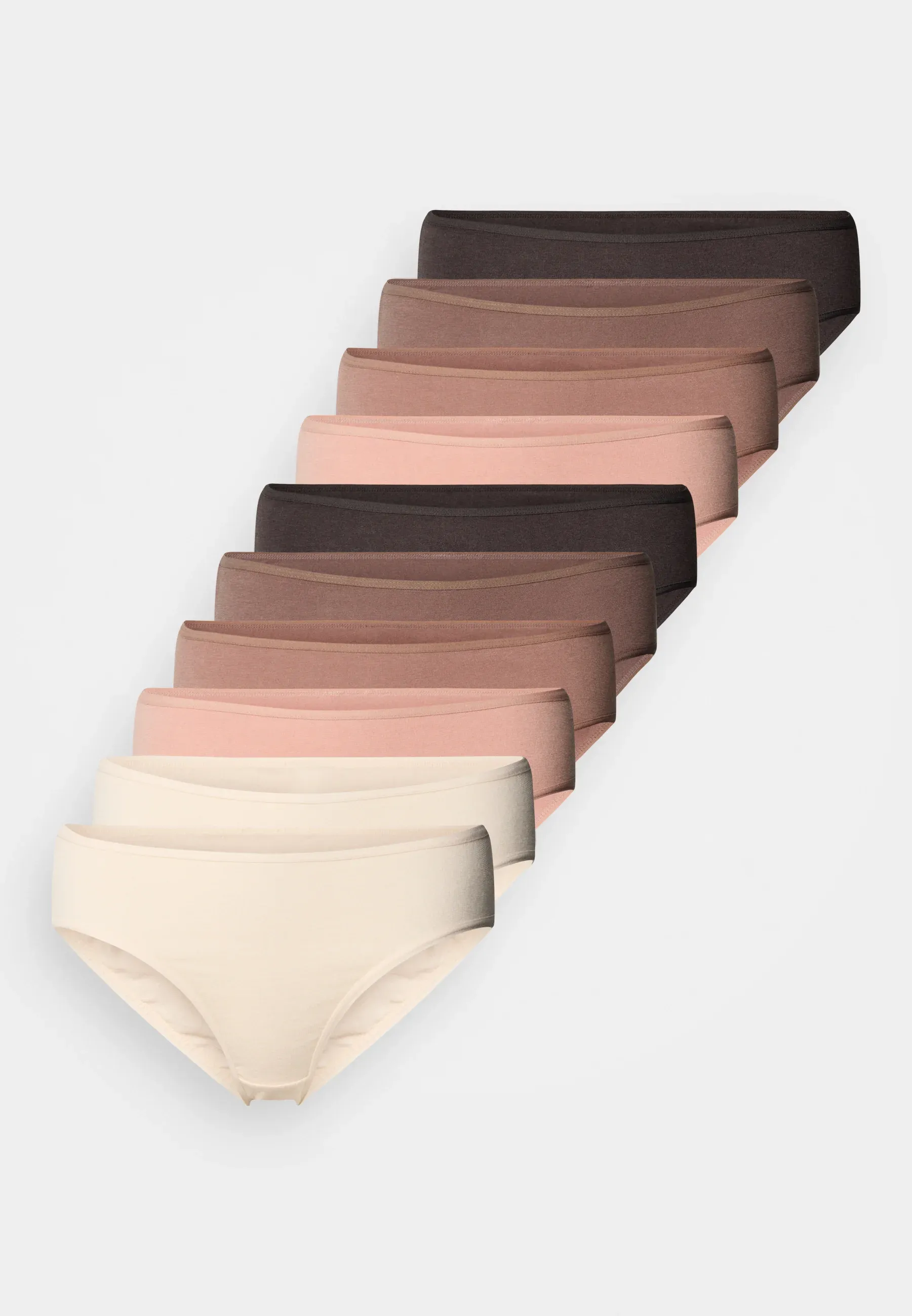 Lascana 8 pièces Slip Noirbrunclair Brunbeigepink