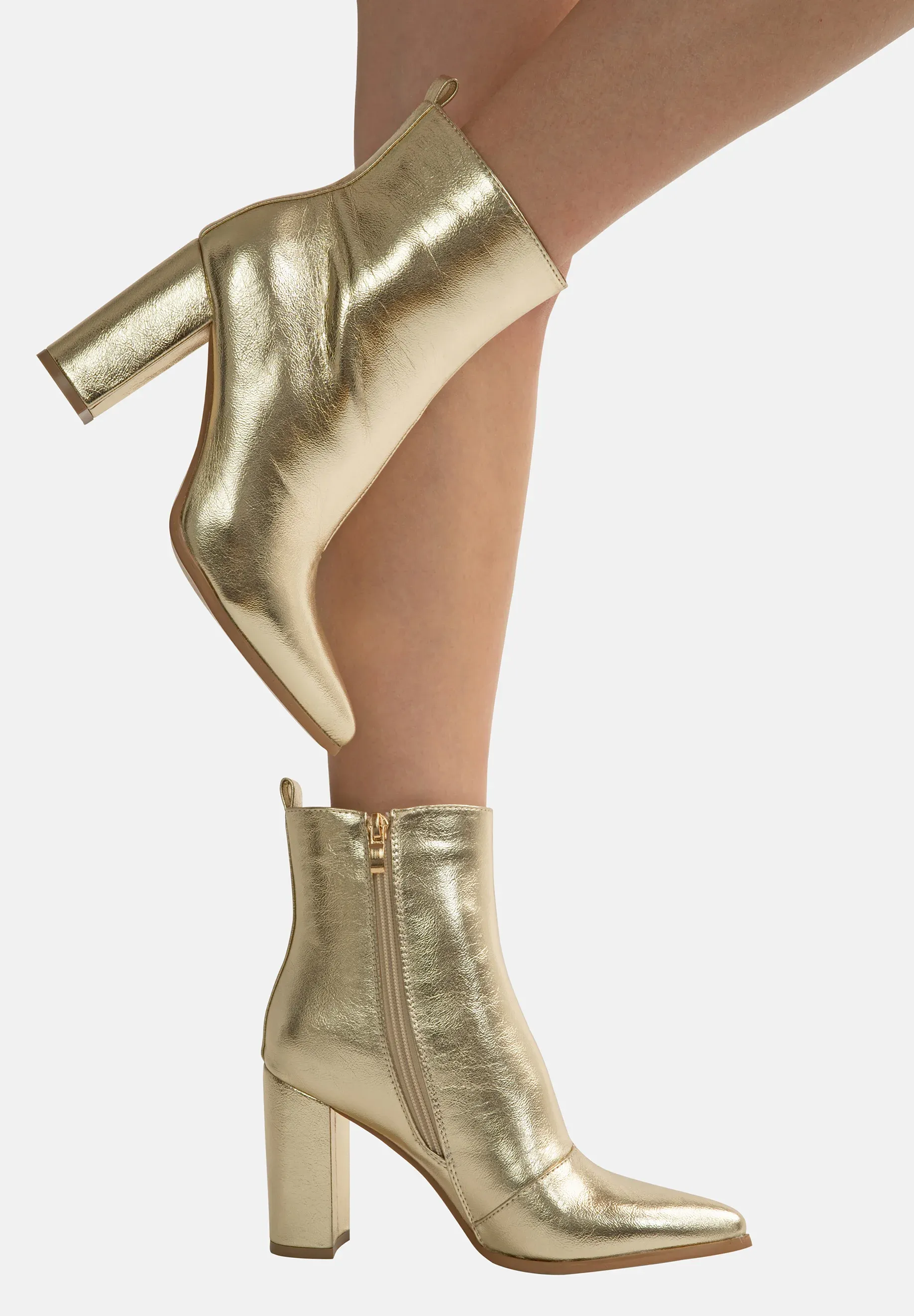 Salinyang Bottes à talons dorés