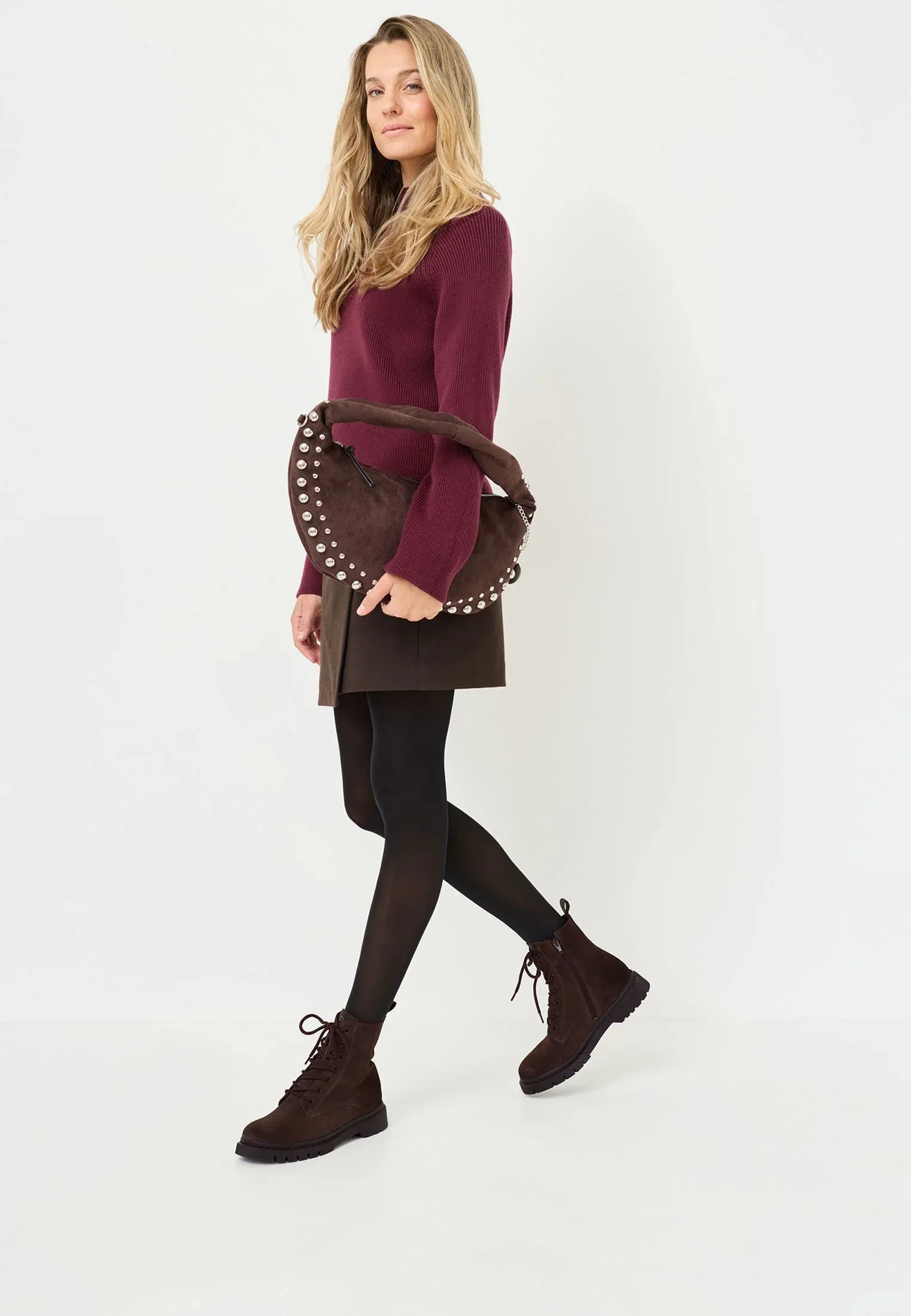 Tamaris Stivaletti Stringati Mocca Suede