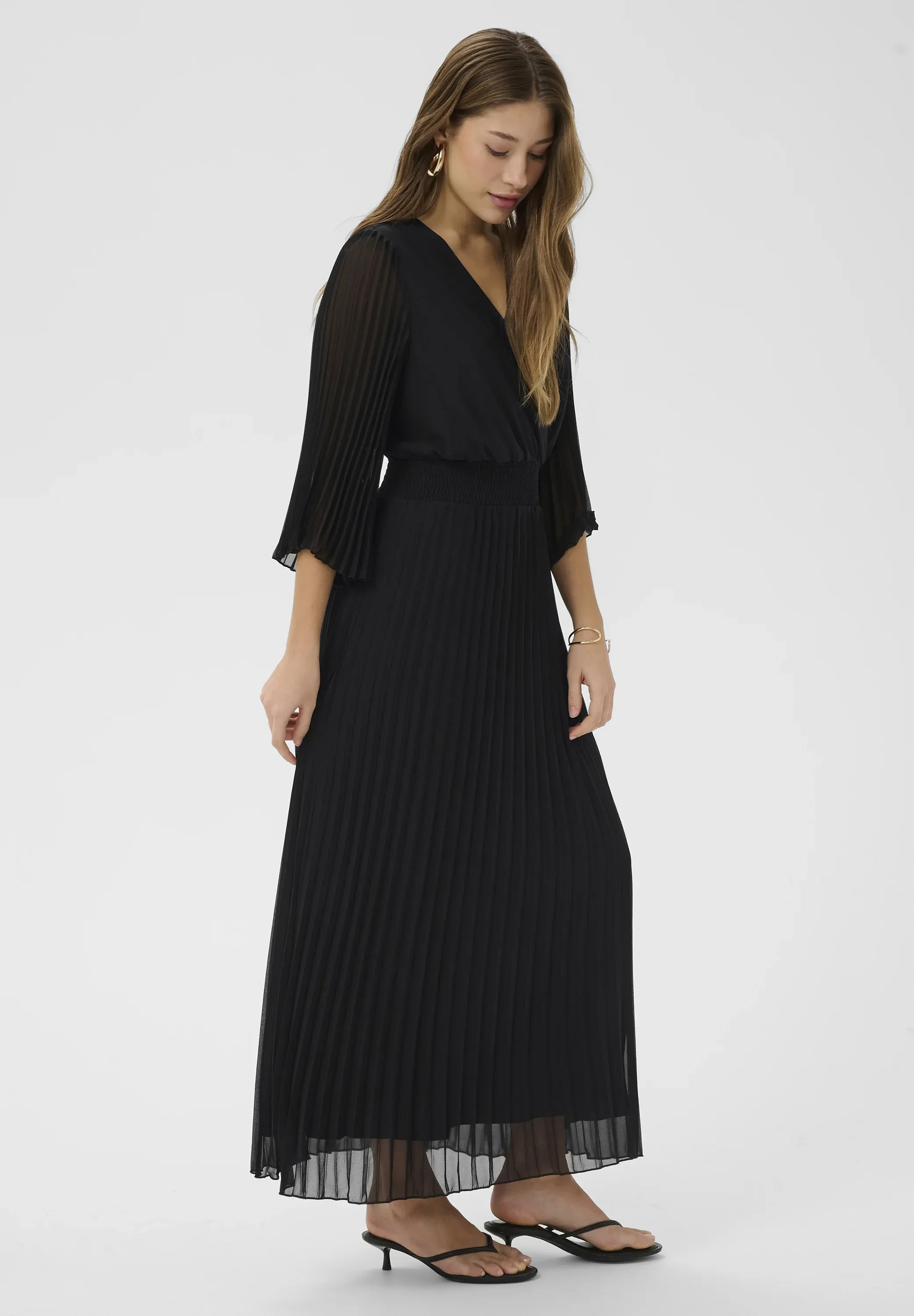 Robe longue Cream Luna Pitch Black