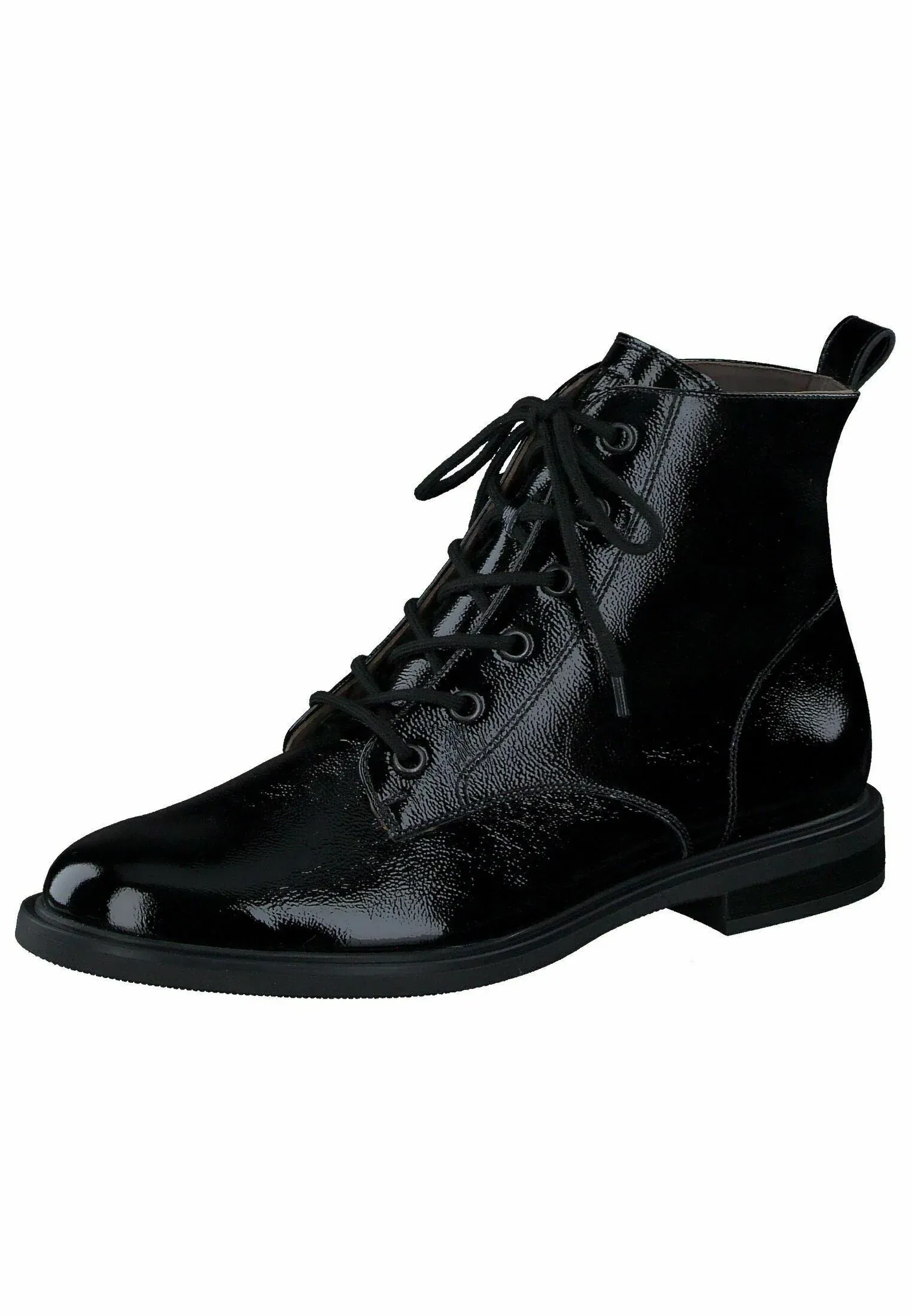 Paul Green Stivaletti Stringati Knautschlack Noir