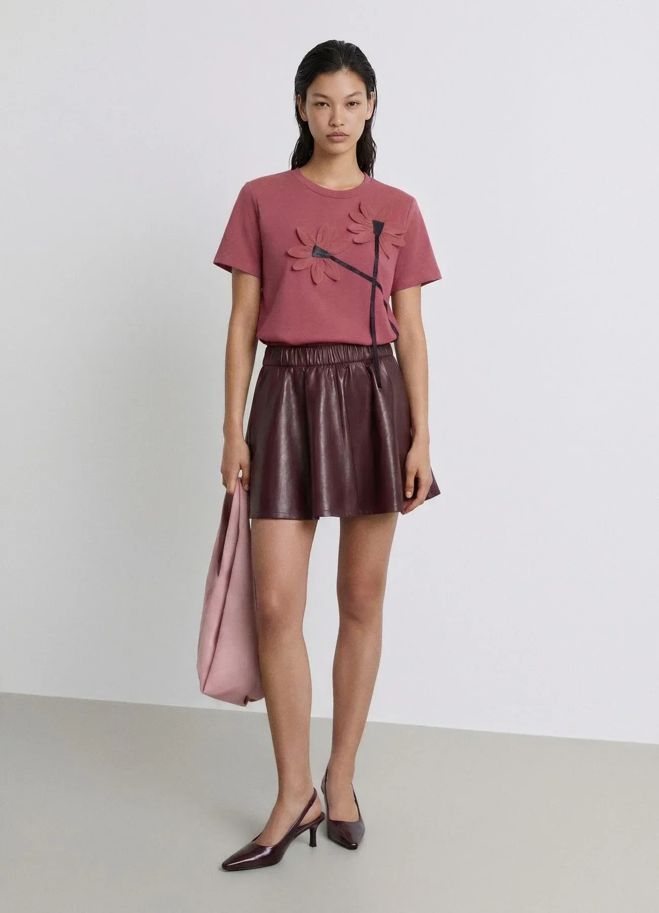 T-shirt Calliope Tinta Unita T-shirt avec impression mauve