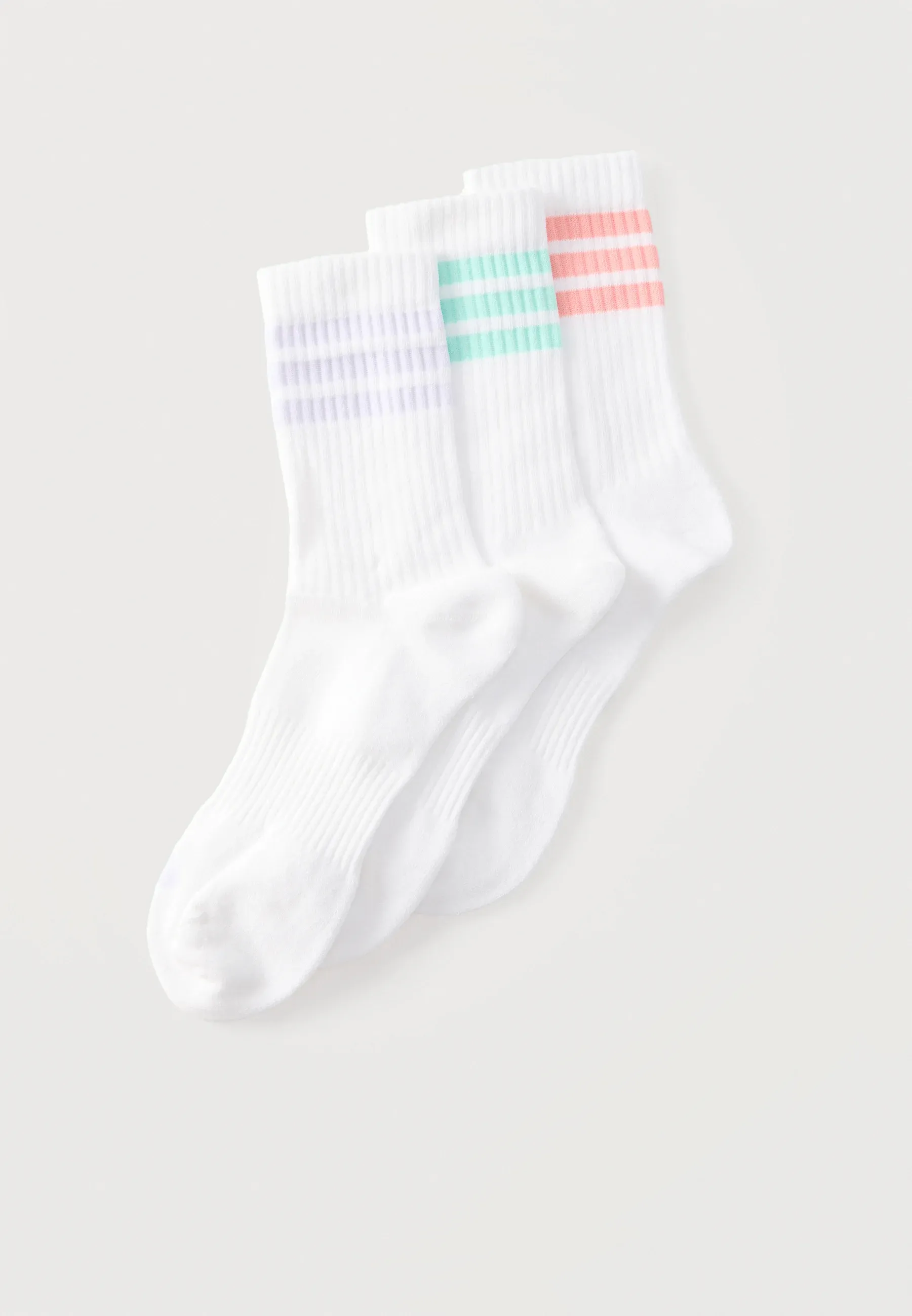 Chaussettes sportives Adidas Performance à semelle amortie unisexe 3 pièces Blanc semi gelé Turboclair Menthe gelé Violet