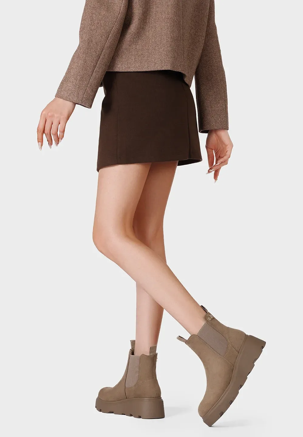 Stivaletti Plateau Khaki Queen Helena X35 90