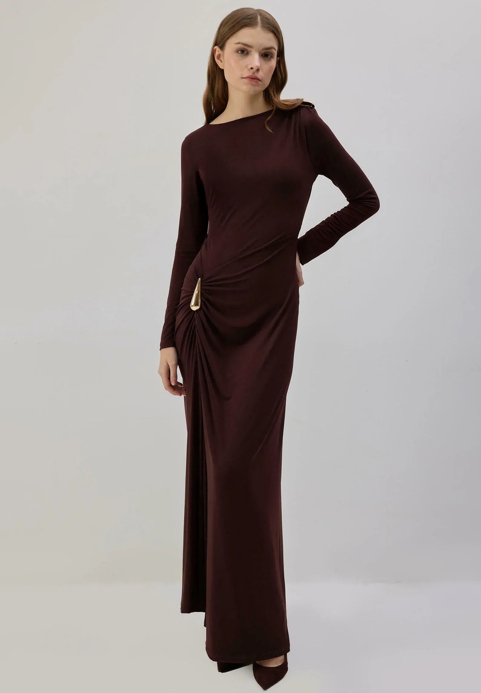 Touche Prive Robe Longue Marron