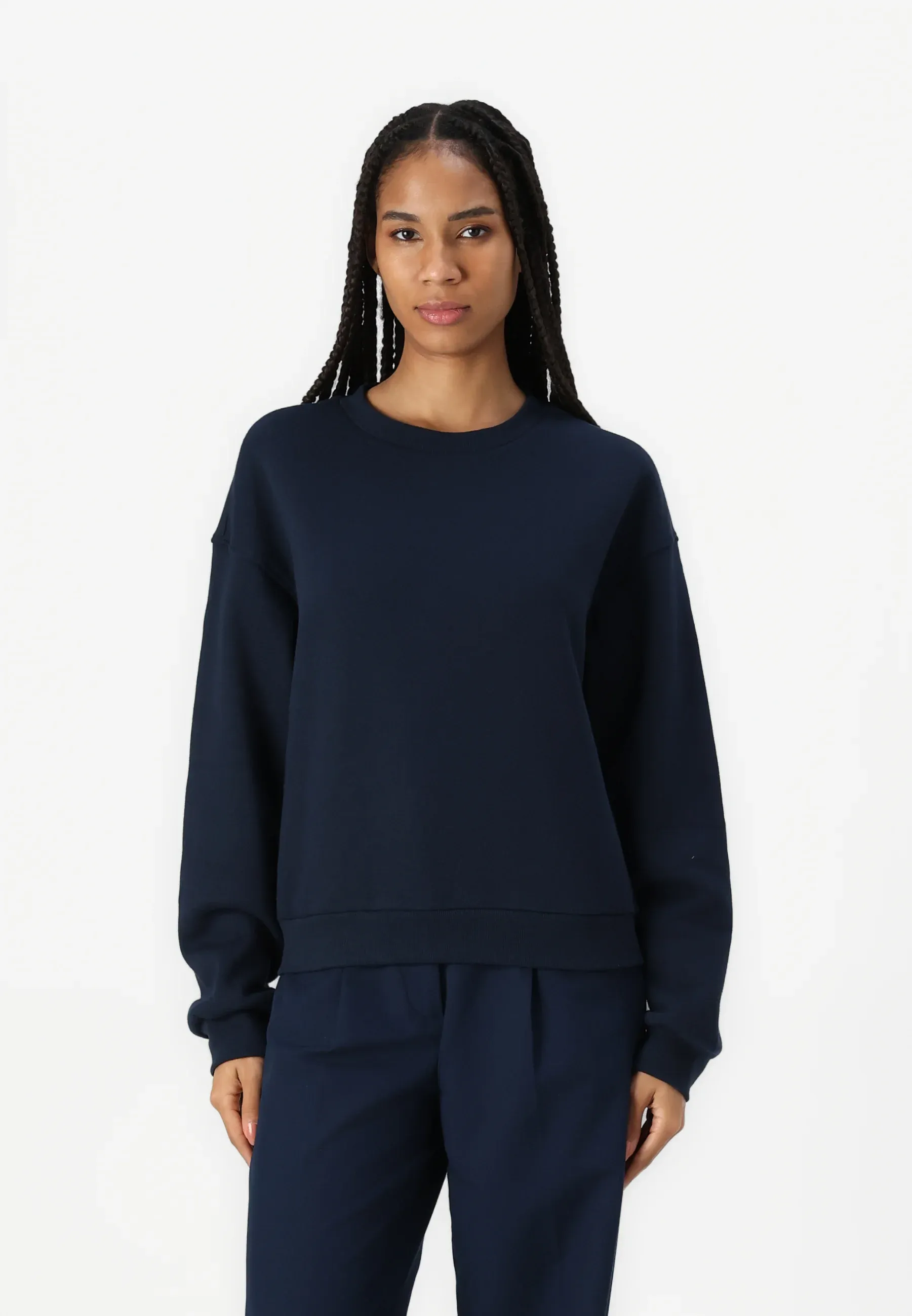 Anna Field Basic Crew Neck Felpa Bleu Foncé