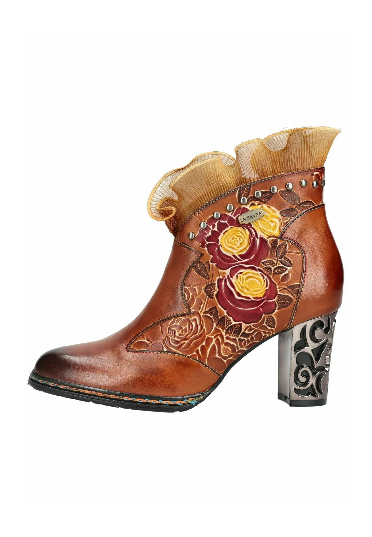 Laura Vita Bottes Texanes Biker Camel