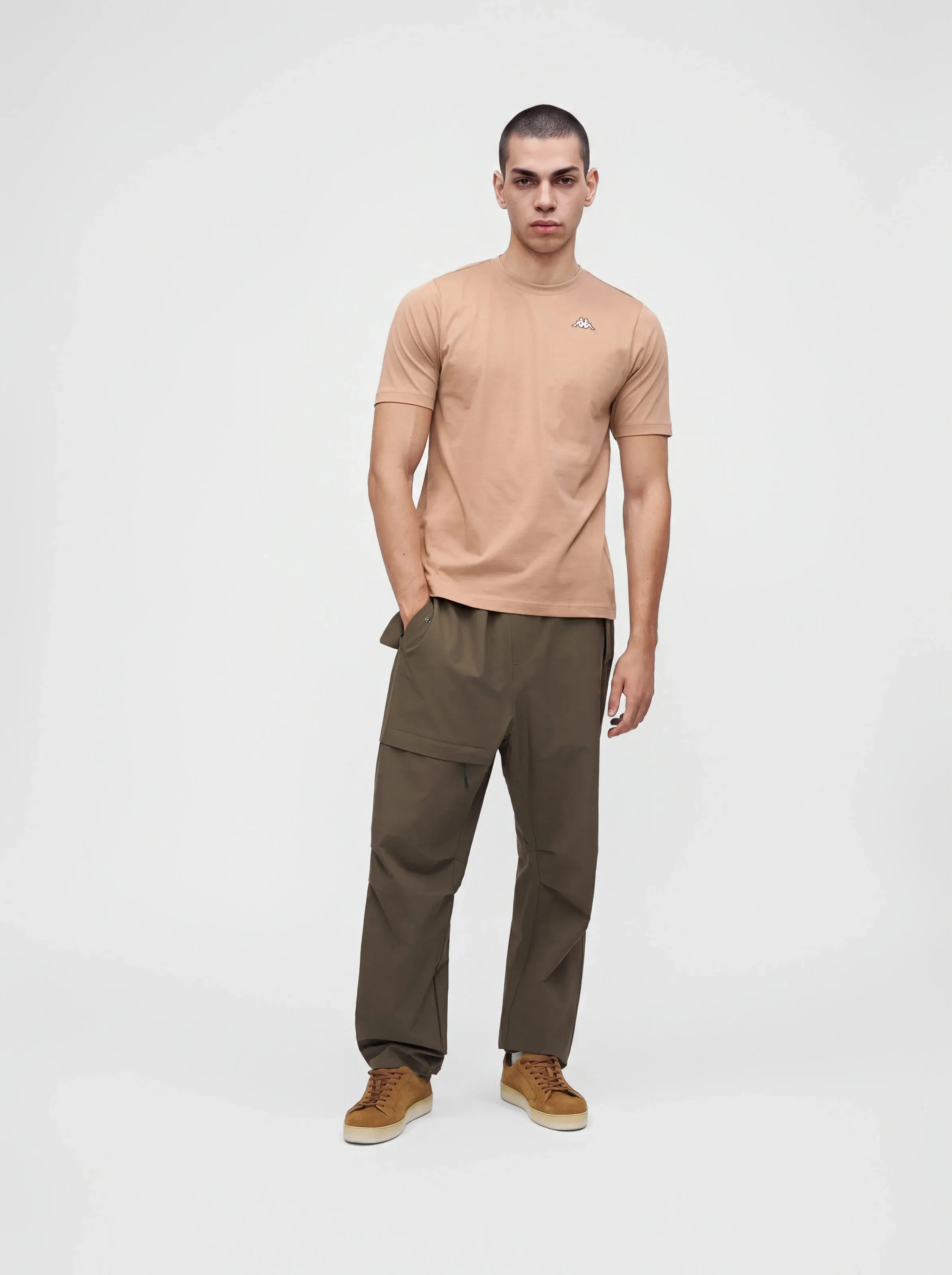 T-shirt unisexe Kappa Logo Igatto Basic Marron Chaud