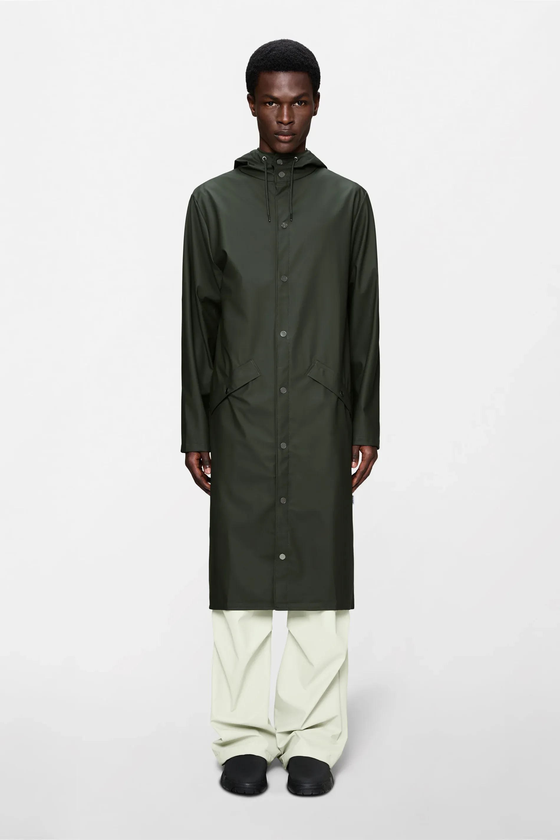 Rains Longue Veste Unisexe Imperméable Vert
