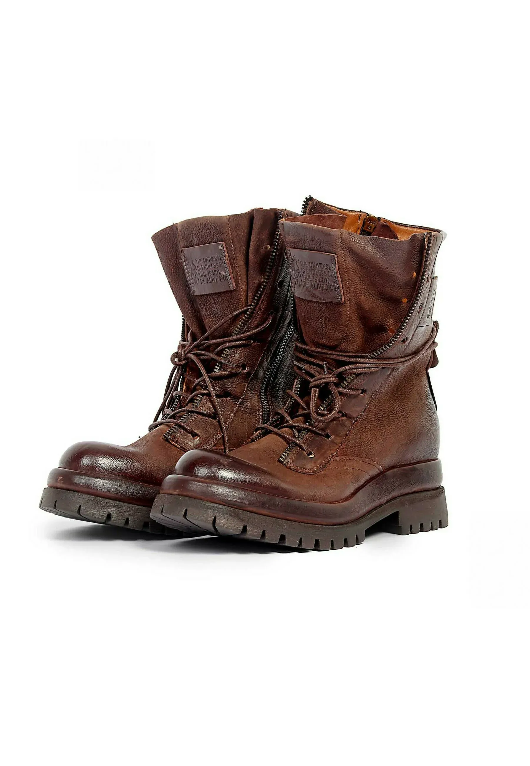 As98 Delphi Bottes à lacets Brun foncé