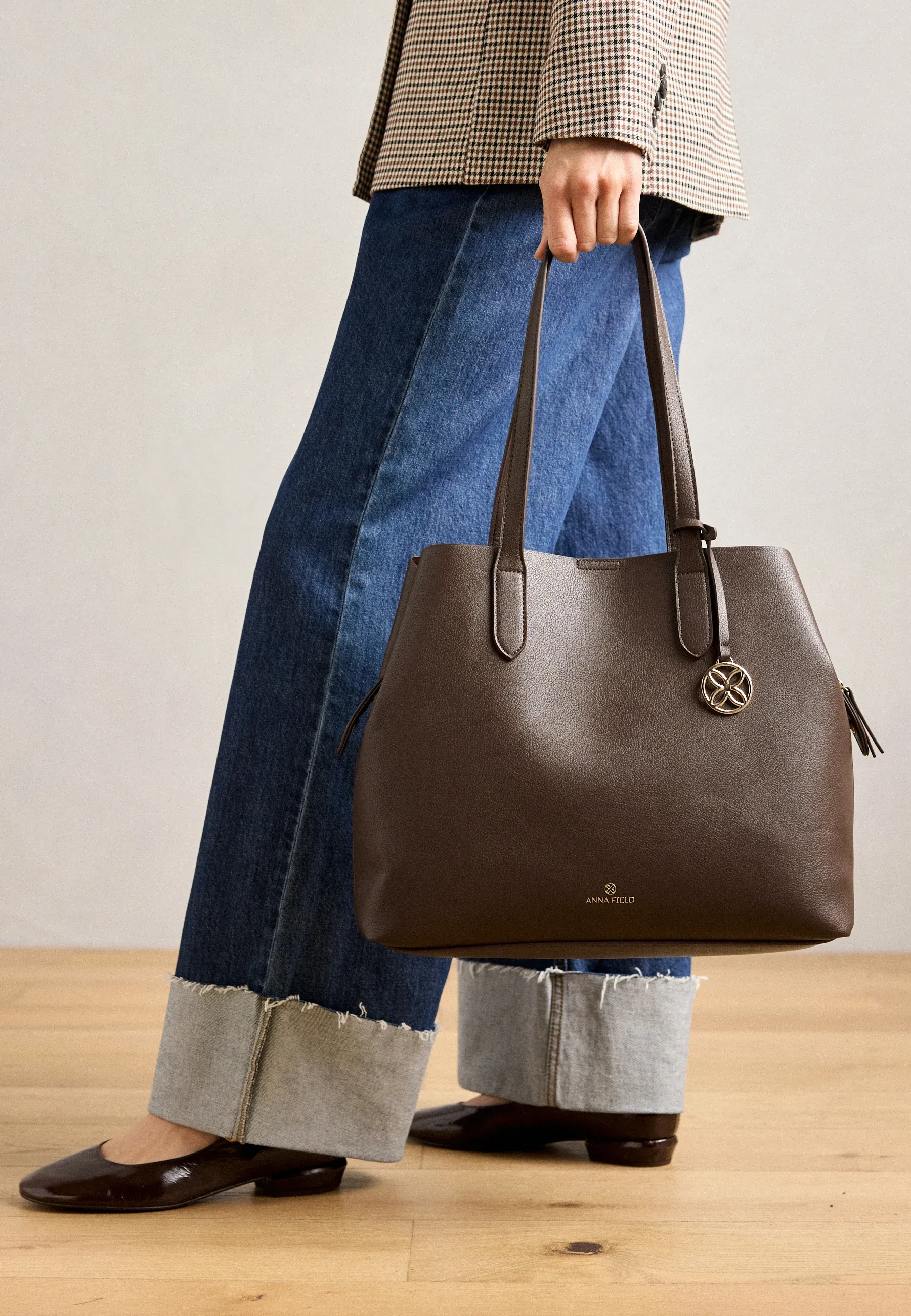 Sac à courses Anna Field brun foncé