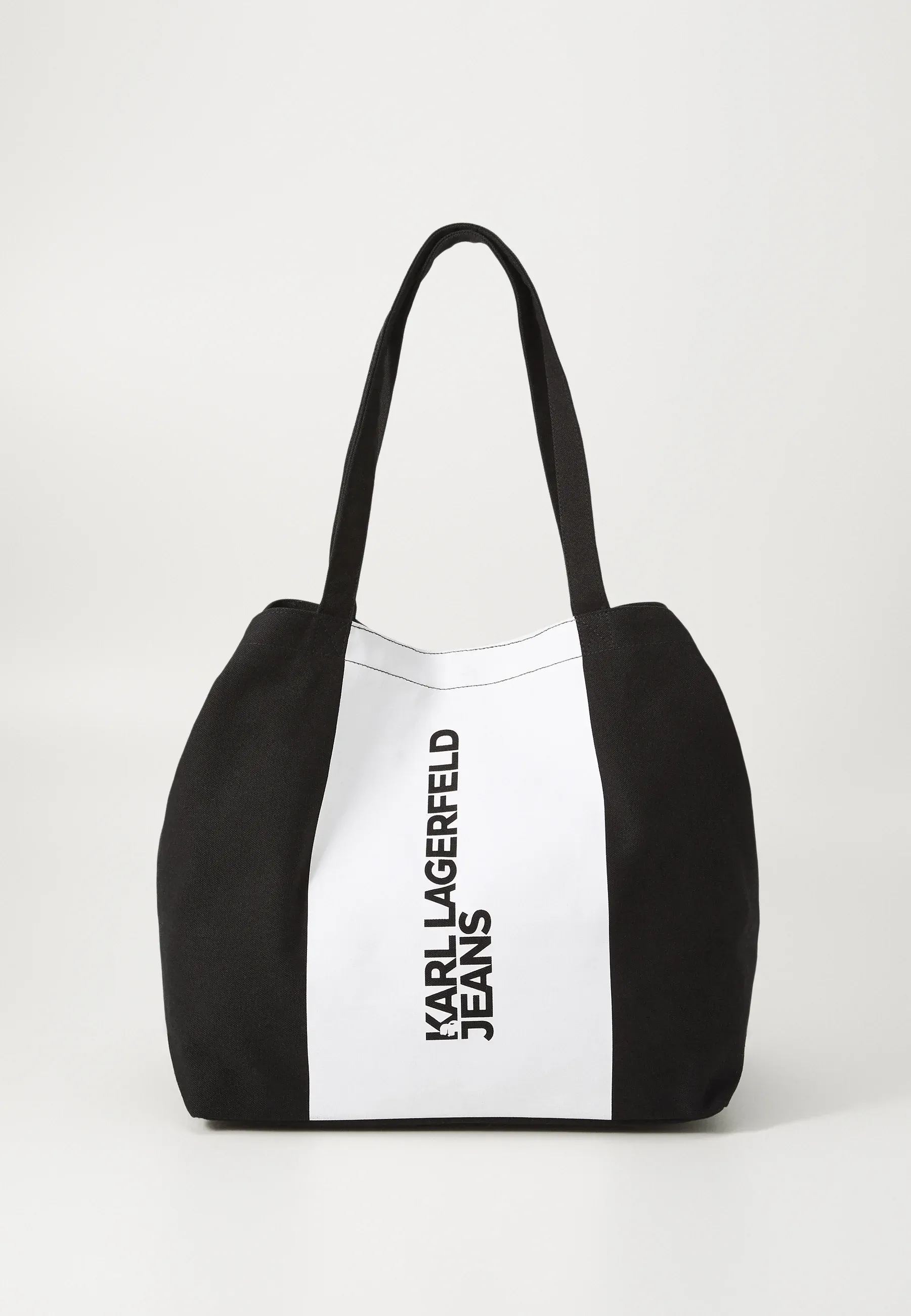 Sac à courses en jean Karl Lagerfeld à blocs de couleur noir/blanc