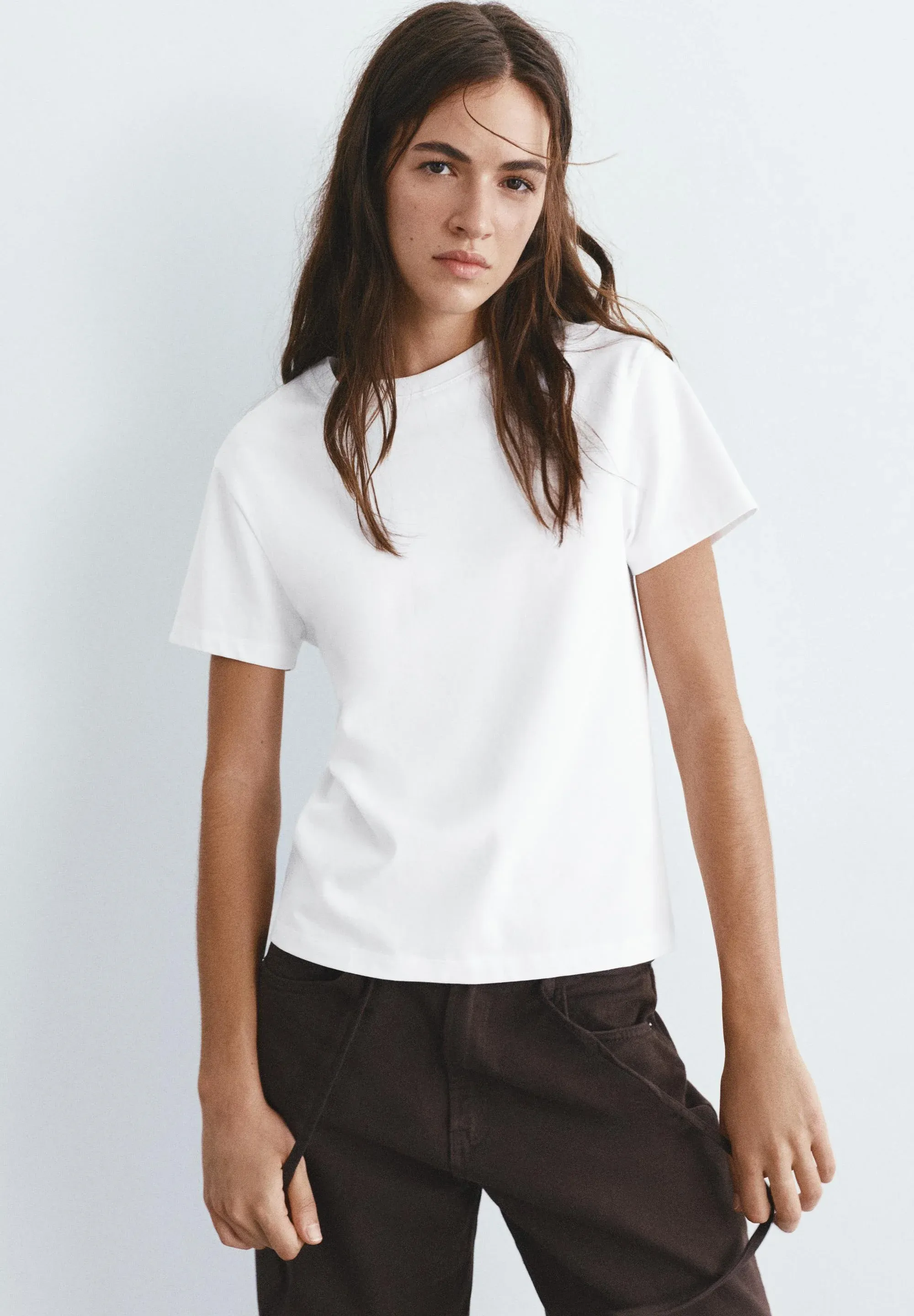 Pullandbear T Shirt Basic Blanc