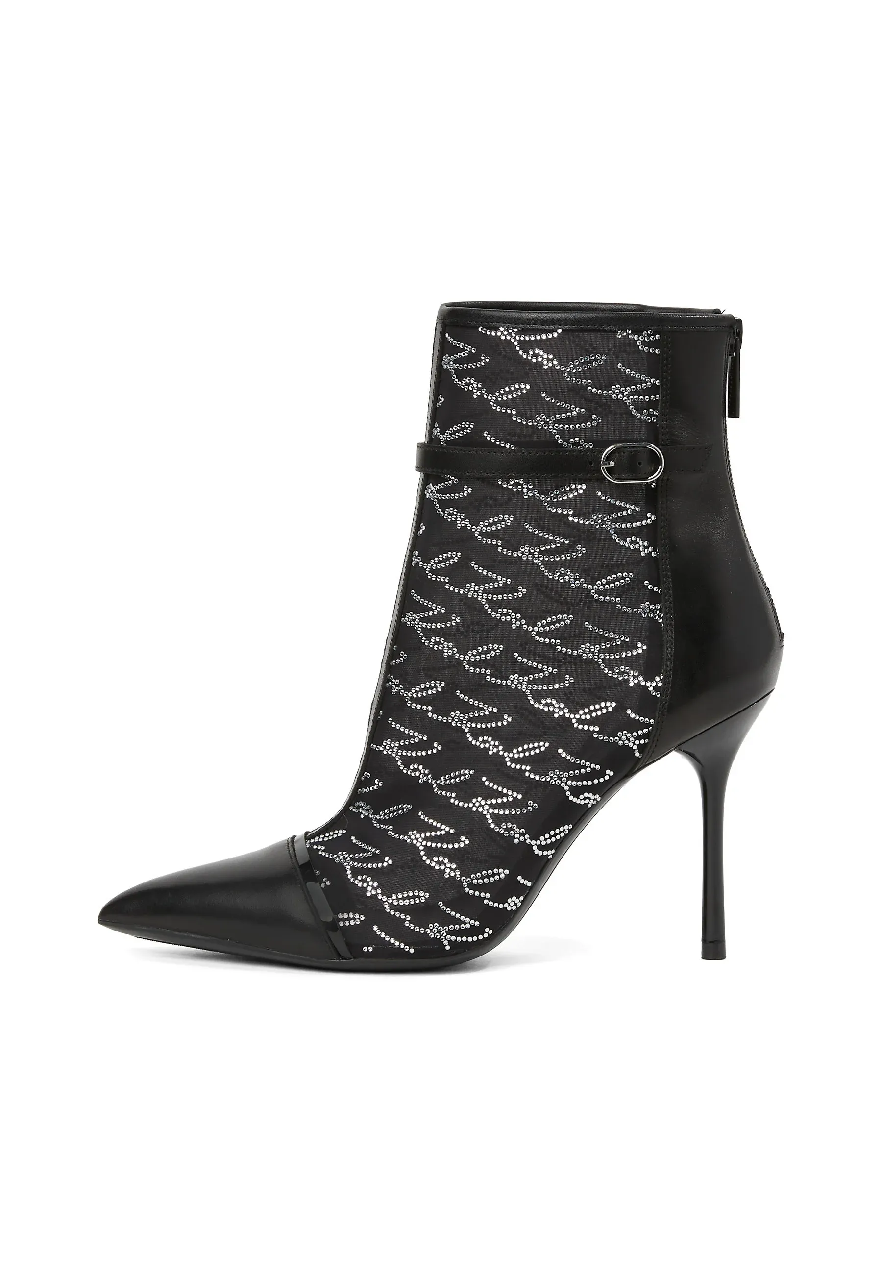 Karl Lagerfeld Stivaletti Texani Biker Noir Argenté