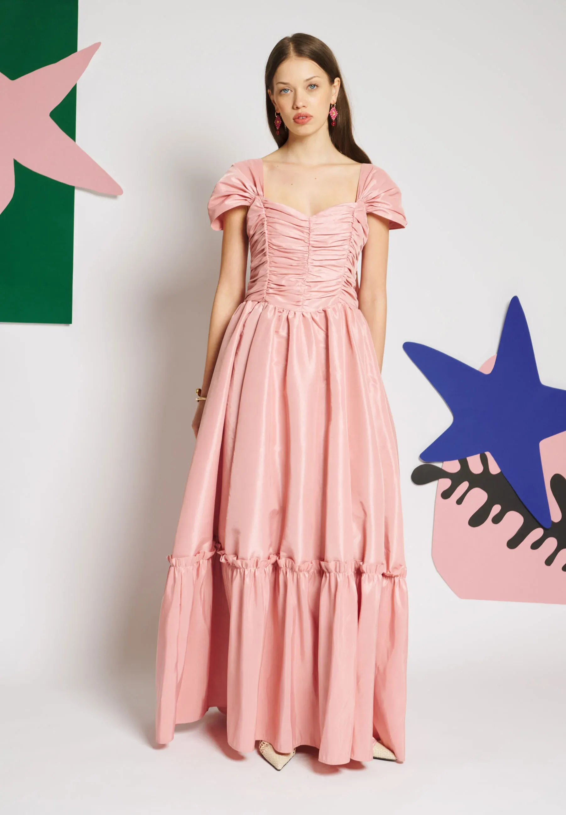 Sister Jane Robe Maxi Taffetas Antibes Robes pour Occasions Spéciales Rose
