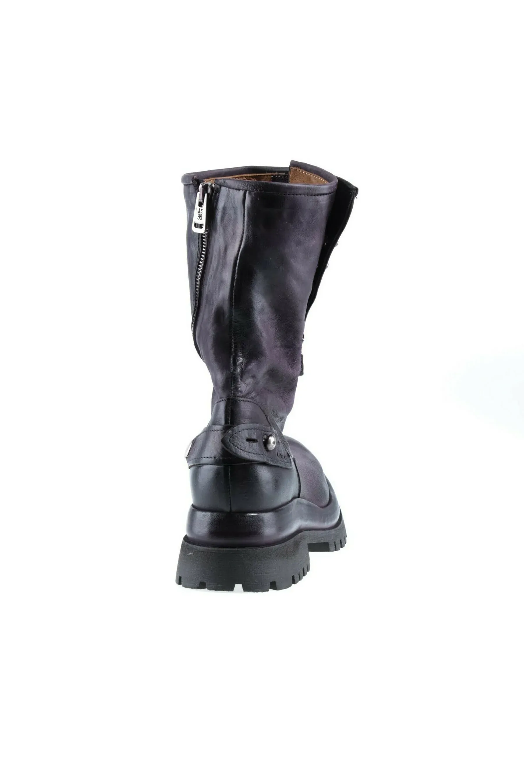 As98 Bottes Texanes Biker Violet Foncé