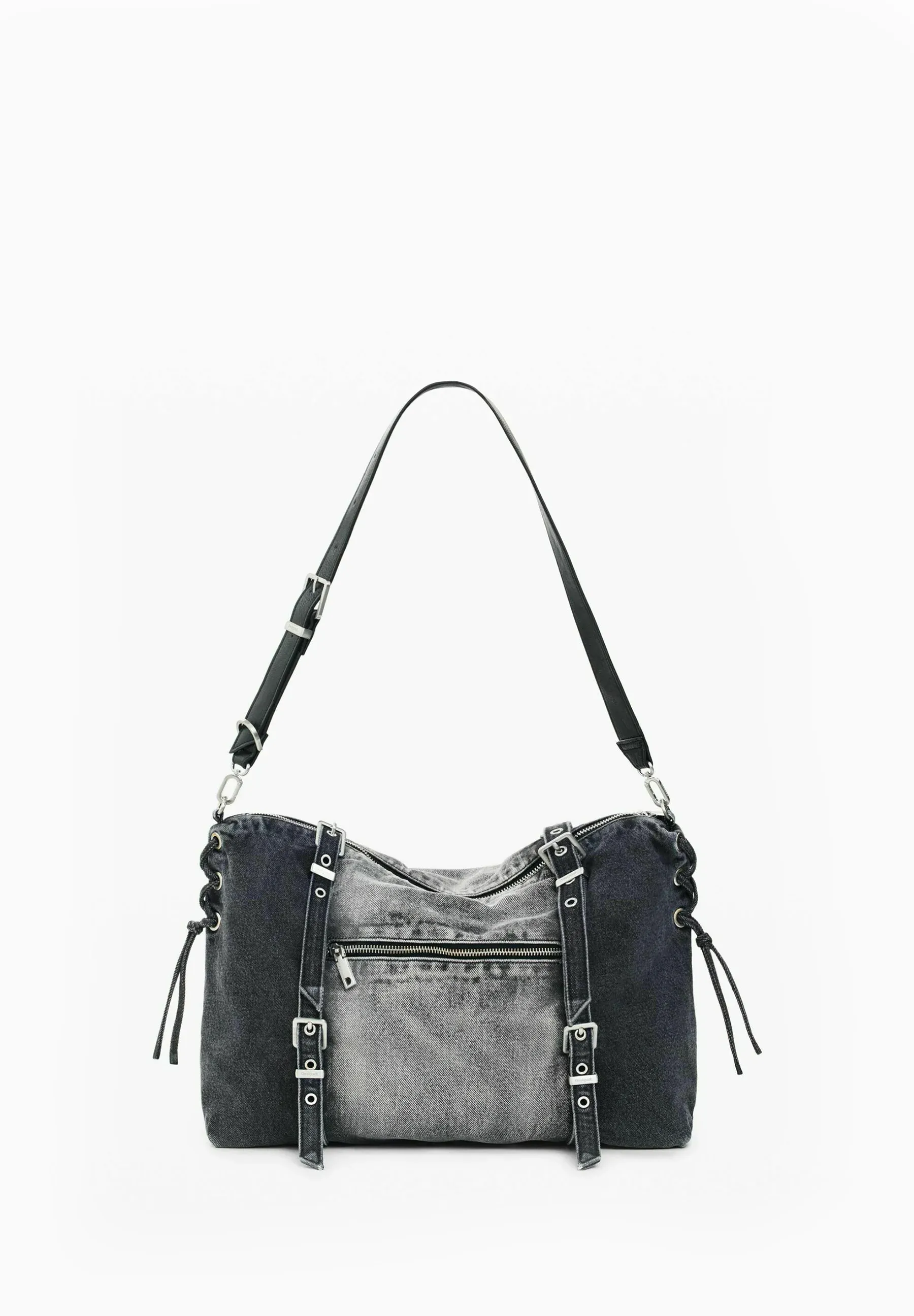Desigual Grand Sac en Denim Borsa A Mano Gris