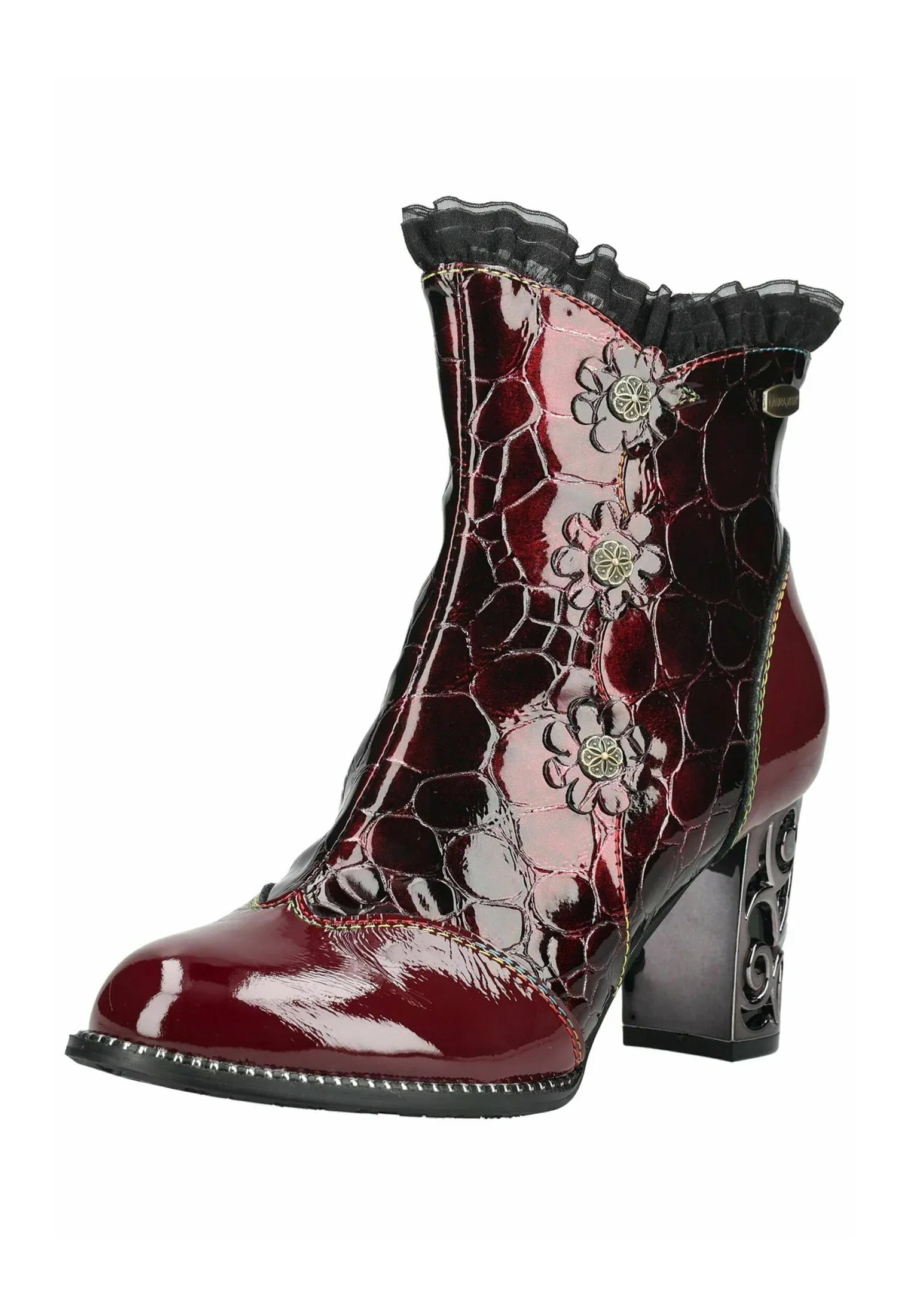 Laura Vita Bottes à talon platine Wine