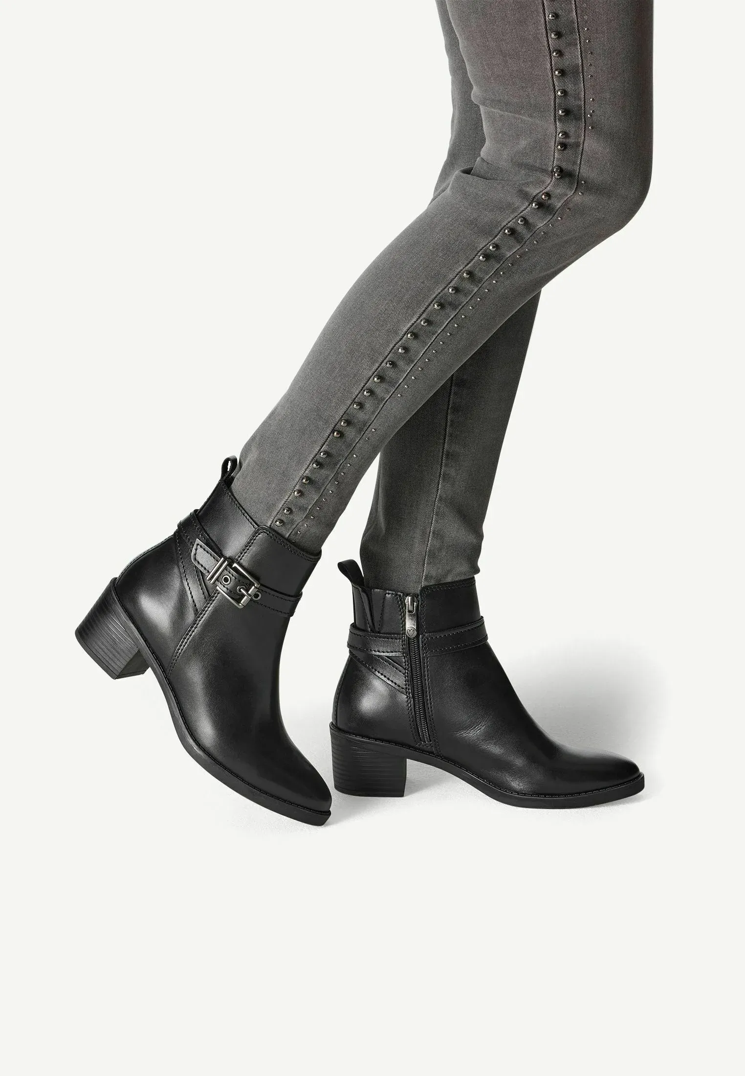 Marco Tozzi Bottes texanes style biker noir