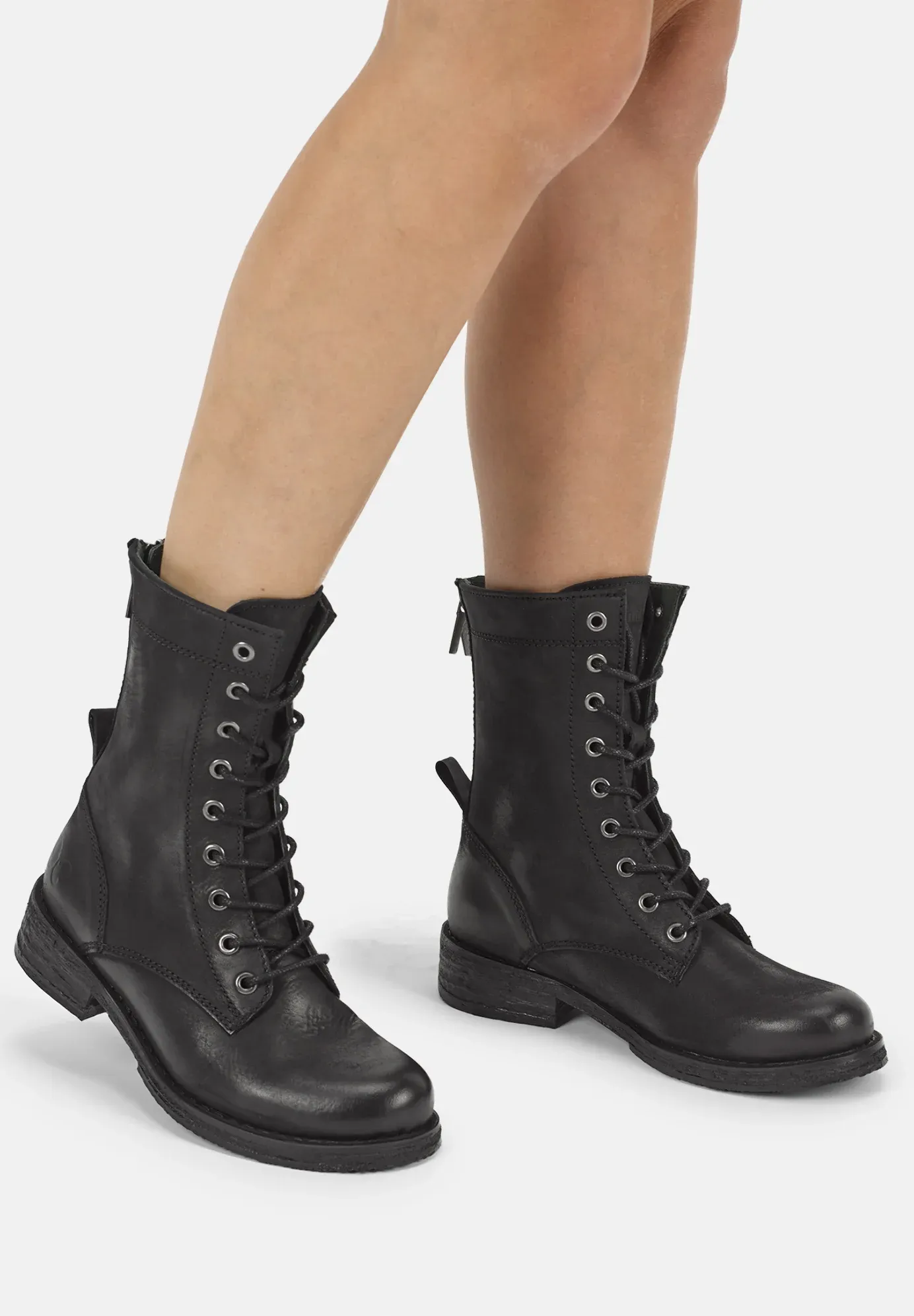 Felmini Bottes à lacets Black 001