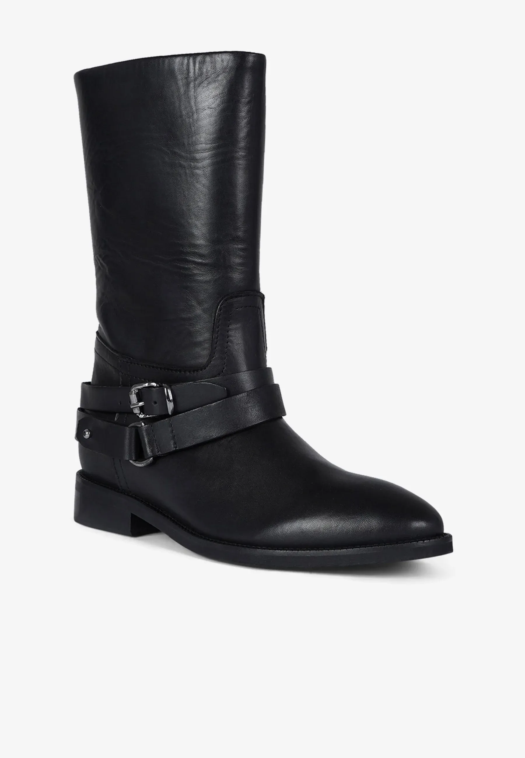 Zoe Bottes Cheville Stivaletti Texani Biker Noir