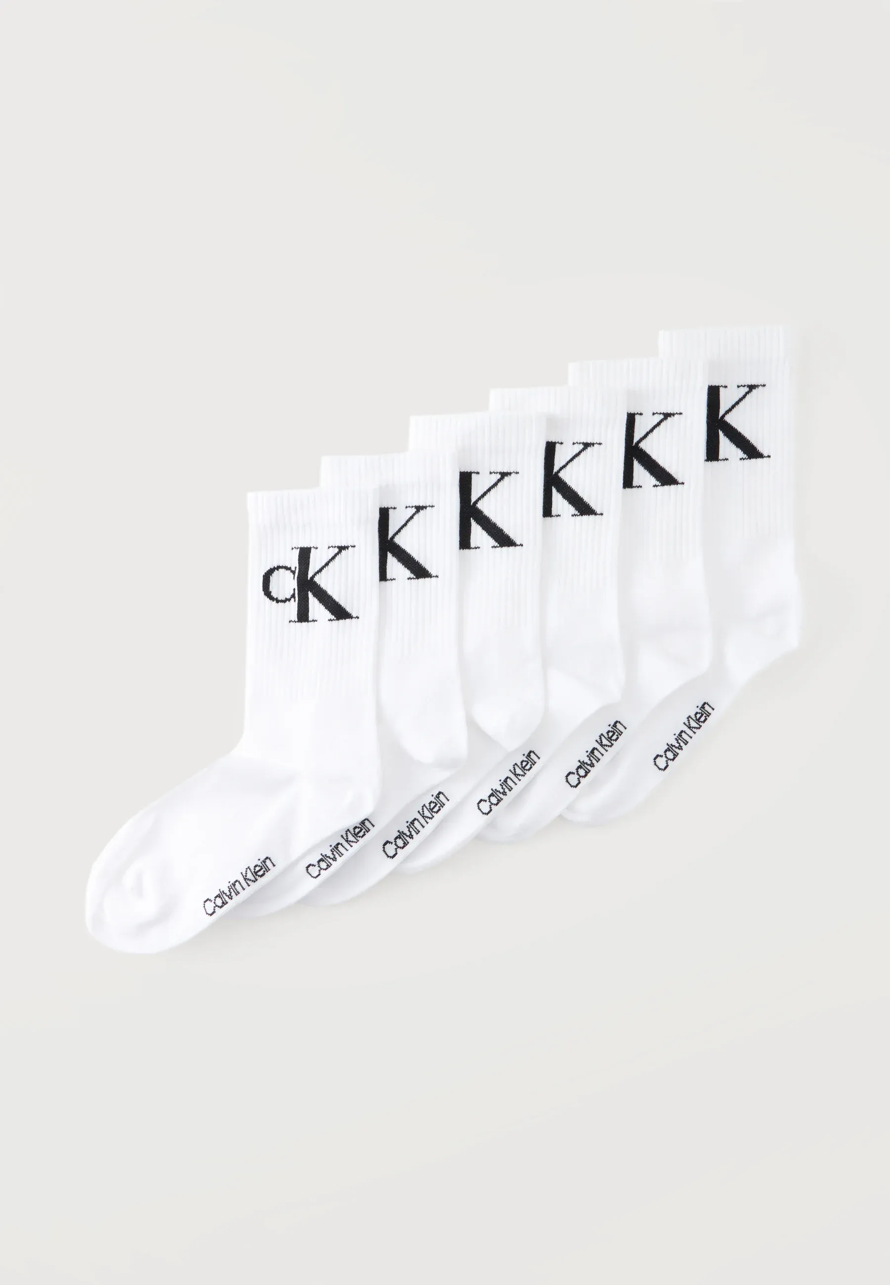Calvin Klein Sous-vêtements Femme Chaussettes Monogramme 6 Pièces Chaussettes Blanc