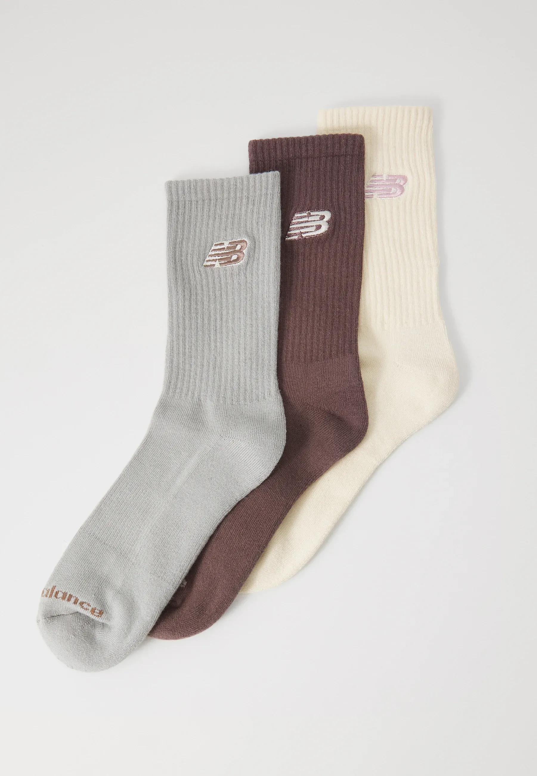 New Balance Logo Brodé Mi-cuisse Unisexe 3 Pièces Chaussettes Multicolores